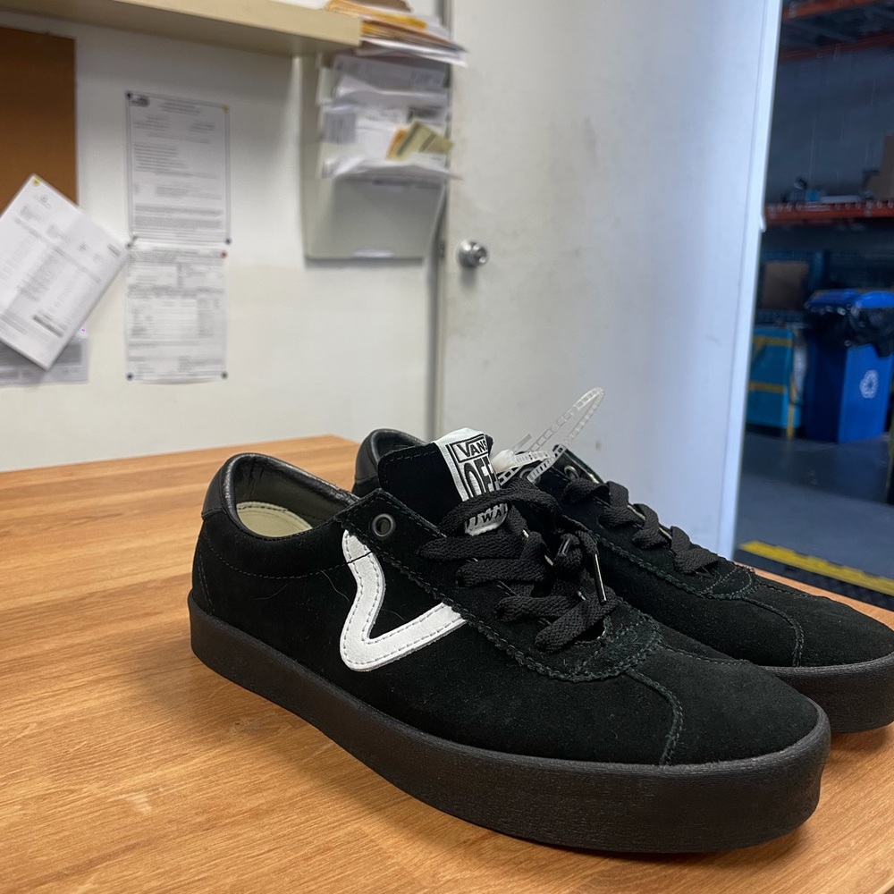 Vans Black Suede Sneakers with White Detailing